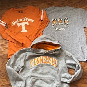 Lot of 3 girls medium University of Tennessee tops